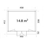 PALMAKO Abri de jardin Bret 14.8 m² avec plancher en bois massif 44 mm – Image 4