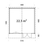 PALMAKO Abri de jardin Britta 22.3 m² en bois massif 40 mm – Image 8