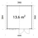 Abri de jardin Bruges 14 m² en bois massif 28 mm - Gamme White Wood – Image 4