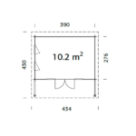 PALMAKO Abri de jardin CAROLINE 10.2 m² en bois massif 44 mm