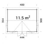 PALMAKO Abri de jardin Claudia 11.5 m² avec plancher en bois massif 34 mm – Image 4