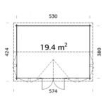 PALMAKO Abri de jardin Claudia 19.4 m² habitable avec plancher en bois massif 44 mm – Image 4