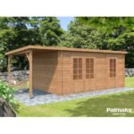 PALMAKO Abri de jardin Ella 13.1 m² + avancée de 3.9 m² en bois massif 28 mm – Image 2