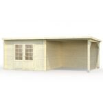 PALMAKO Abri de jardin Ella 8.7 m² + avancée de 8.2 m² en bois massif 28 mm – Image 2