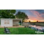 PALMAKO Abri de jardin Ella 8.7 m² + avancée de 8.2 m² en bois massif 28 mm