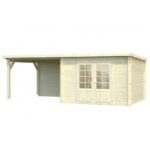PALMAKO Abri de jardin Ella 8.7 m² + avancée de 8.2 m² en bois massif 28 mm – Image 5