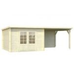 PALMAKO Abri de jardin Ella 8.7 m² + avancée de 8.2 m² en bois massif 28 mm – Image 6