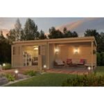 Abri de jardin Elody 17 m² avec auvent en bois massif 28 mm – Image 5