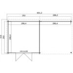 Abri de jardin Elody 17 m² avec auvent en bois massif 28 mm – Image 6