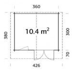 PALMAKO Abri de jardin Emma 10.4 m² avec plancher en bois massif 34 mm – Image 9
