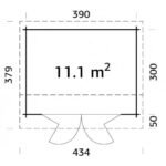PALMAKO Abri de jardin Ines 11.1 m² avec plancher en bois massif 44 mm – Image 5
