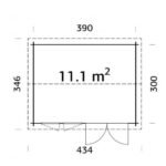 PALMAKO Abri de jardin Iris 11.1 m² avec plancher en bois massif 44 mm – Image 4