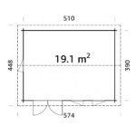 PALMAKO Abri de jardin Iris 19.1 m² avec plancher en bois massif 44 mm – Image 5