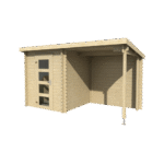Abri de jardin Jelle 175+ 6.5 m² avec auvent bois massif 28 mm – Image 2