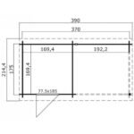 Abri de jardin Jelle 175+ 6.5 m² avec auvent bois massif 28 mm – Image 5