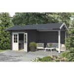 Abri de jardin Kenzo 16.2 m² avec auvent bois massif 34 mm – Image 2