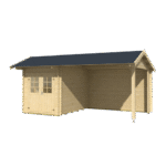 Abri de jardin Kenzo 16.2 m² avec auvent bois massif 34 mm