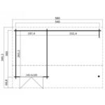 Abri de jardin Kenzo 16.2 m² avec auvent bois massif 34 mm – Image 4