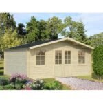 PALMAKO Abri de jardin Klara 17 m² en bois massif 28 mm