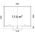 PALMAKO Abri de jardin Klara 17 m² en bois massif 28 mm – Image 9