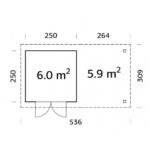 PALMAKO Abri de jardin Lara 6 m² + 5.9 m² en bois massif 28 mm – Image 5