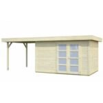 PALMAKO Abri de jardin Lara 8.4 m² + 5.9 m² en bois massif 28 mm