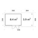 PALMAKO Abri de jardin Lara 8.4 m² + 5.9 m² en bois massif 28 mm – Image 5