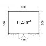 PALMAKO Abri de jardin Lisa 11.5 m² en bois massif 34 mm – Image 6