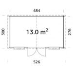 Abri de jardin Luxembourg 13.3 m² en bois massif 28 mm - Gamme White Wood