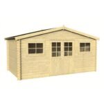 Abri de jardin Luxembourg 17.4 m² en bois massif 28 mm - Gamme White Wood – Image 2