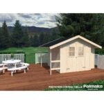 PALMAKO Abri de jardin Marcus 6.5 m² + appentis en bois massif 16 mm – Image 5