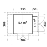 PALMAKO Abri de jardin Marcus 6.5 m² + appentis en bois massif 16 mm – Image 6