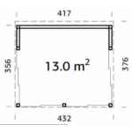 PALMAKO Abri de jardin Nova 13 m² en bois massif 88 mm – Image 4
