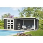 Abri de jardin Novia 275+ 16.5 m² avec auvent bois massif 28 mm – Image 4