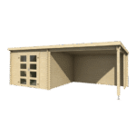 Abri de jardin Novia 275+ 16.5 m² avec auvent bois massif 28 mm – Image 2