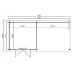 Abri de jardin Novia 275+ 16.5 m² avec auvent bois massif 28 mm – Image 5