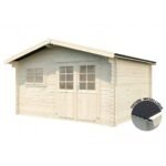 Abri de jardin Pila 11.7 m² en bois massif 28 mm - Gamme White Wood – Image 2