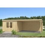 Abri de jardin Saint-Louis 19.9 m² avec auvent bois massif 28 mm