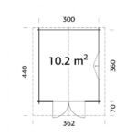 PALMAKO Abri de jardin Sally 10.2 m² avec plancher en bois massif 44 mm – Image 5