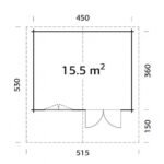 PALMAKO Abri de jardin Sally 15.5 m² avec plancher en bois massif 44 mm – Image 5