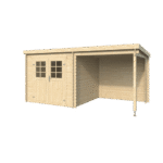 Abri de jardin Sophy 9.5 m² avec auvent en bois massif 28 mm – Image 2