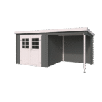 Abri de jardin Sophy 9.5 m² avec auvent en bois massif 28 mm – Image 5