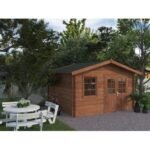 PALMAKO Abri de jardin Valentine 11 m² traité autoclave 28 mm