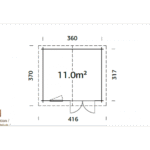PALMAKO Abri de jardin Valentine 11 m² traité autoclave 28 mm – Image 4