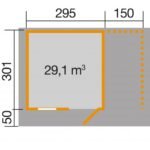 Abri de jardin WEKA 170A+appentis de 13.4 m² en bois massif 28 mm – Image 4