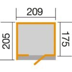 Abri de jardin WEKA design 262 de 3.6 m² au choix en bois massif 21 mm
