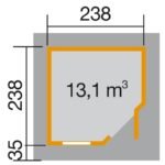 Abri de jardin WEKA pentagonal design 213 de 5.6 m² au choix en bois massif 28 mm