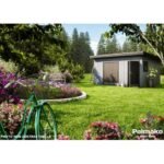 PALMAKO Abri de rangement Kalle 13.5 m² avec plancher et deux compartiments