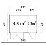 PALMAKO Abri de rangement Kalle 6.6 m² avec plancher et deux compartiments – Image 4