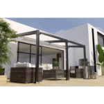 COULEURS DU MONDE - Pergola adossée BARBADE - 3 x 6 mètres - Structure seule